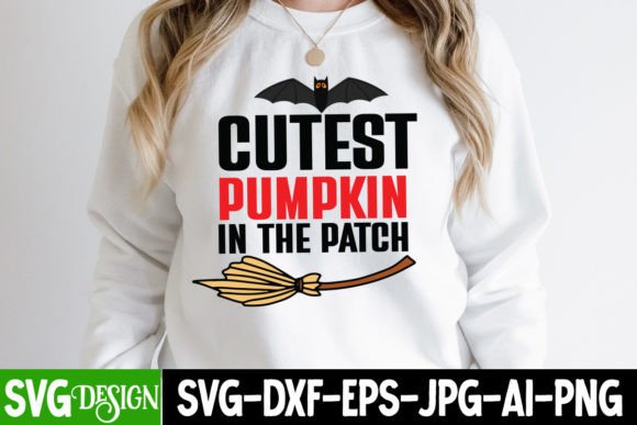 Cutest Pumpkin in the Patch SVG Cut File for Graphics and T-Shirt Designs