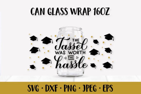 Funny Graduation Hats Can Glass Wrap SVG for Digital Products