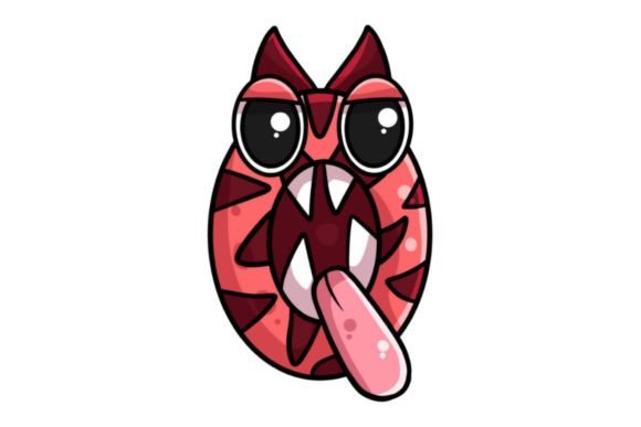 Funny Monster q Alphabet Letters Graphics for Crafting