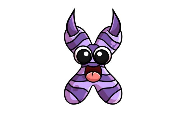 Funny Monster X Alphabet Letters Graphics for Blog and Website Use