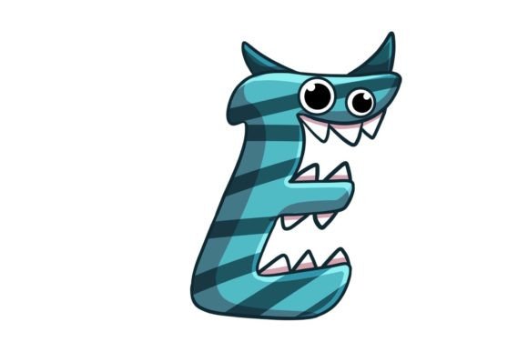 Funny Monsters E Alphabet Cartoon – Playful Graphics for Local Branding
