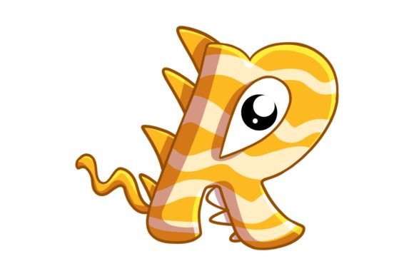 Funny Monsters R Alphabet Cartoon Graphics