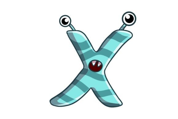 Funny Monsters X Alphabet Cartoon Graphics