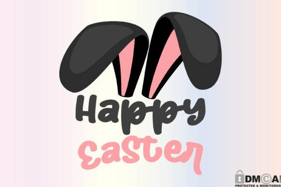 Happy Easter Bunny Ears Svg Graphics for Local Branding