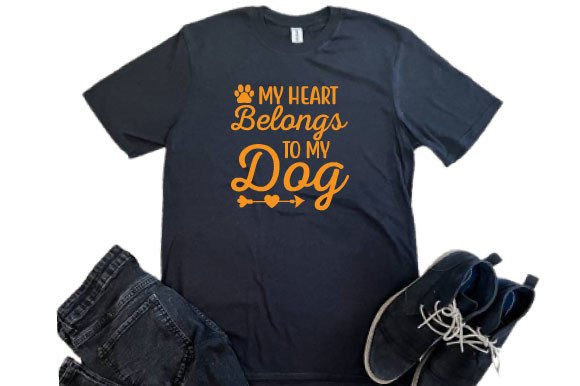 My Heart Belongs to My Dog Svg Design for T-Shirt Graphics