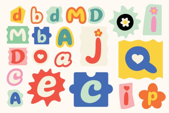 Random Letter Alphabet Funny Style Graphics for Digital Selling