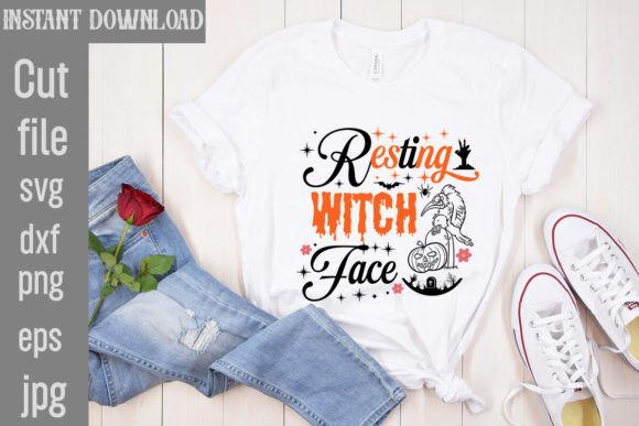 Resting Witch Face SVG Cut File for T-Shirt Designs